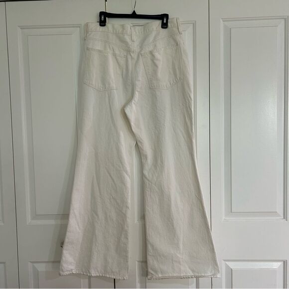 NWT Madewell Baggy Flare Jeans Front Slit Edition High Rise White Sz 31 - Picture 5 of 16